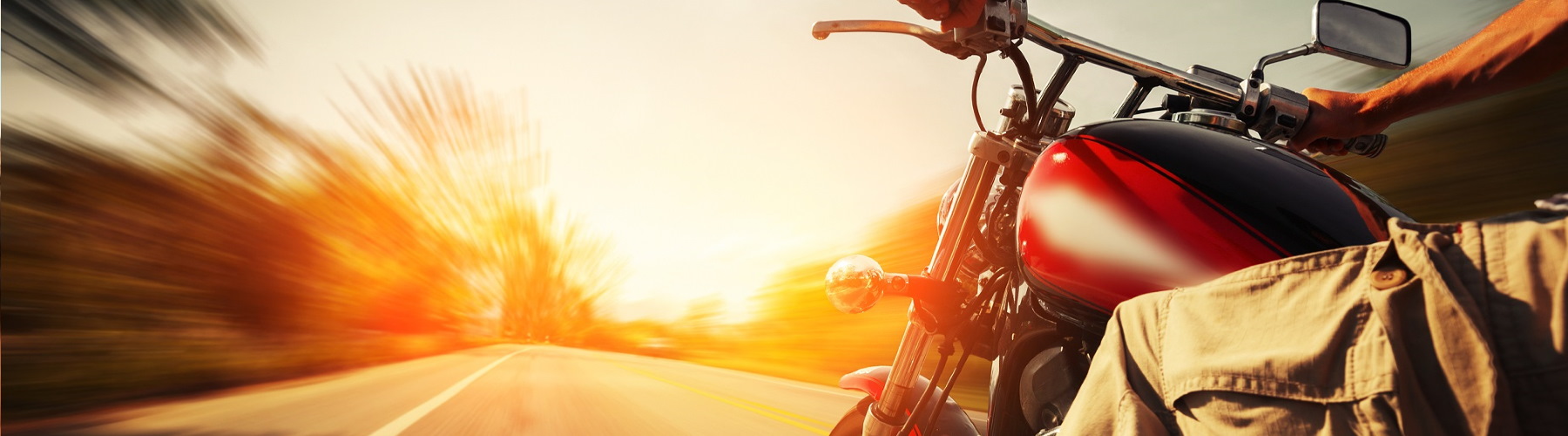 close up of motorcycle on highway